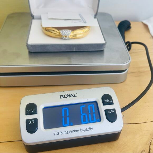 Vtg NOLAN MILEER Crystal Bracelet Signed Bangle w/Box Gold Tone Glamour Collect - Picture 11 of 11